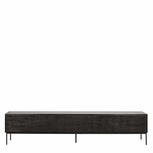 Teak Grooves TV cupboard 2 drawers